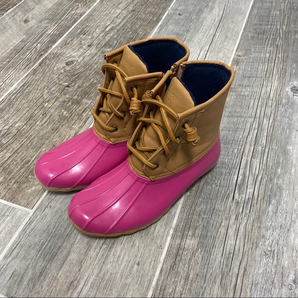 Sperry pink duck boots